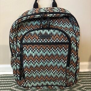 Vera Bradley Geometric Mint and Brown Backpack